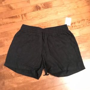 Black Linen Shorts